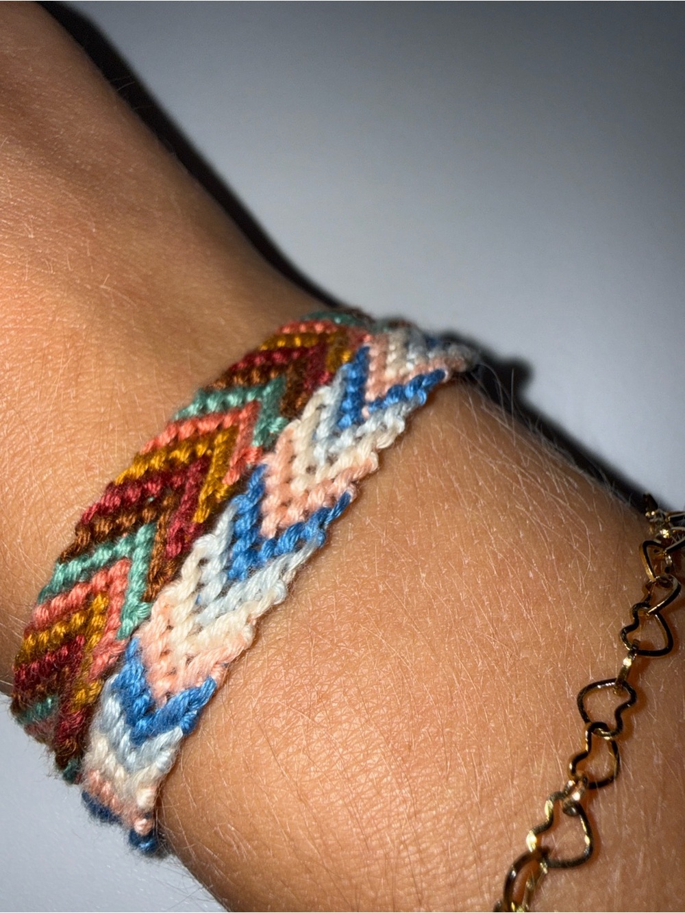 Handwoven Multicolor Chevron Friendship Bracelet - Women's Jewelry